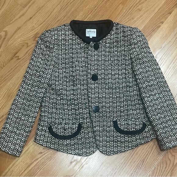 ARMANI Collezioni Blazer tweed silk lined Excellent Size 6 Stunning Made Italy - Picture 12 of 12
